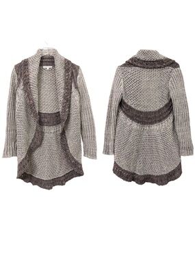 CAbi | Shawl Collar Chunky Knit Open Front Cardigan Sweater Small